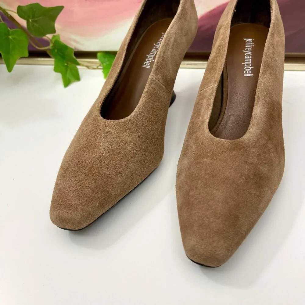 Jeffrey Campbell Hints-2 Suede Square Toe Pumps‎ Size 6.5